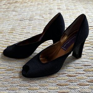 Vintage Phyllis Poland Italian Peep Toe D’orsay Heels